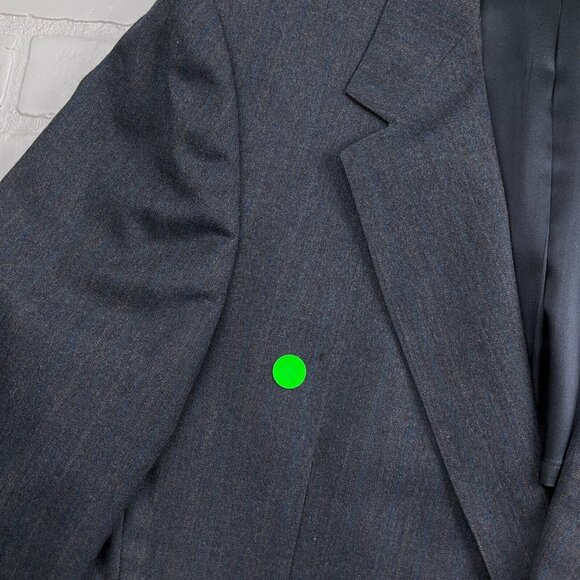 Evan Picone Blazer Men 42R Gray Blue Stripe Classic Career Wool VTG USA 80s‎ - Picture 12 of 16